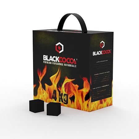 BLACKCOCO‘s | 4KG | Premium Kokosnuss Naturkohle für SHISHA & BBQ [Shisha Kohle]