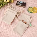Nuoshen 30 Pcs Hessian Bags 8x10 cm Burlap Drawstring Gift Bags for Jewelry DIY view 2