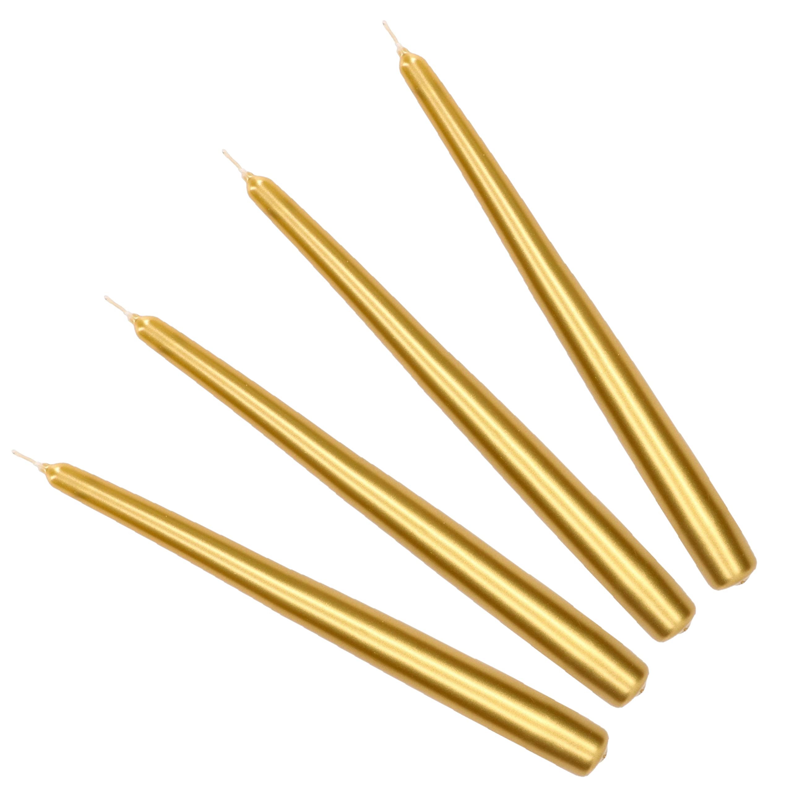 KOTARBAU® Set of 4 Table Candles Tapered Candles for Candle Holders Unscented Gifts with Pleasant Fragrance Aromatherapy Decorative Candles (Gold Metallic)