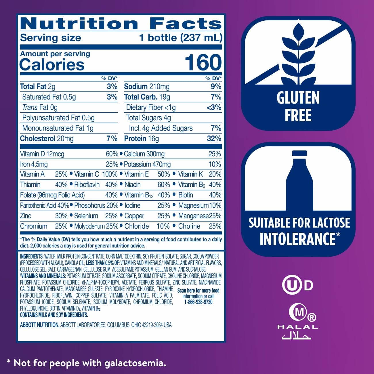 Ensure High Protein Milk Chocolate Nutrition Shake, Ready to Drink, 16g Protein and 27 Vitamins and Minerals, 8 fl oz, 6 Pack