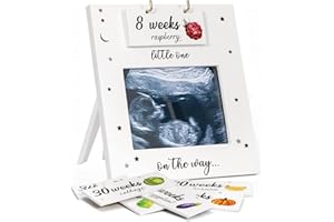 Jwitao Ultrasound Picture Frame - Baby Bump Weekly Fruit and Veggie Pregnancy Tracker, Sonogram Picture Frame, Expecting Parents to be Unique Gift for Pregnant Women, Gender Reveal First Time Mom Must Have