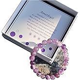NewFe Handmade Amethyst Bracelet for Women 8mm Purple Crystal Bracelet Gemstone Crystal Bracelet Amethyst Beaded Natural Stone Jewelry Guardian Stone Healing Power Gifts