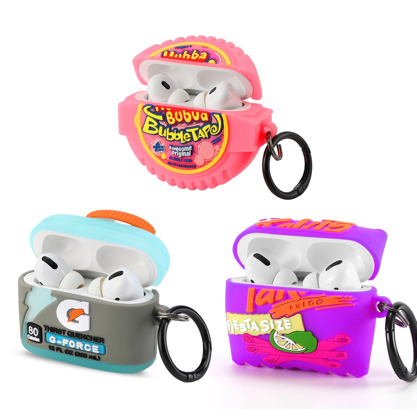Photo 1 of [3Pack] Gedicht for Airpods Pro Case, Funny 3D Cartoon Candy Energy Bottle Bubble Gum Design Silicone Soft Cases for Airpods Pro Case 1st Gen, with Keychain Kids Women Men for Airpods Pro 2019 Case
