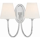 Juno 2 Light Polished Nickel Sconce with Glass Shades