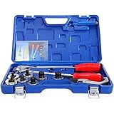 Iglobalbuy 3/8 inch to 1-1/8 inch Lever Tube Expanding Tool Hand Swaging Tool Copper Tube Expander Copper Pipe Flaring Tool Kit with Tubing Cutter