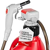 TERA PUMP TRFA03-XL Universal Gas Can Adapter Cap Battery Powered Fuel Transfer Pump (2.3 GPM) No Spill Sensor, 4.27 ft Vinyl Hose, Utility Jug Adapter, Power Nozzle, 4x AA Power