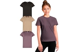 ULTRA PERFORMANCE Girl's Athletic Shirts 3 Pack Crew Neck Short Sleeve Tees Summer Active Tops for Teen Girls Soccer & Sports Tshirts for Teens