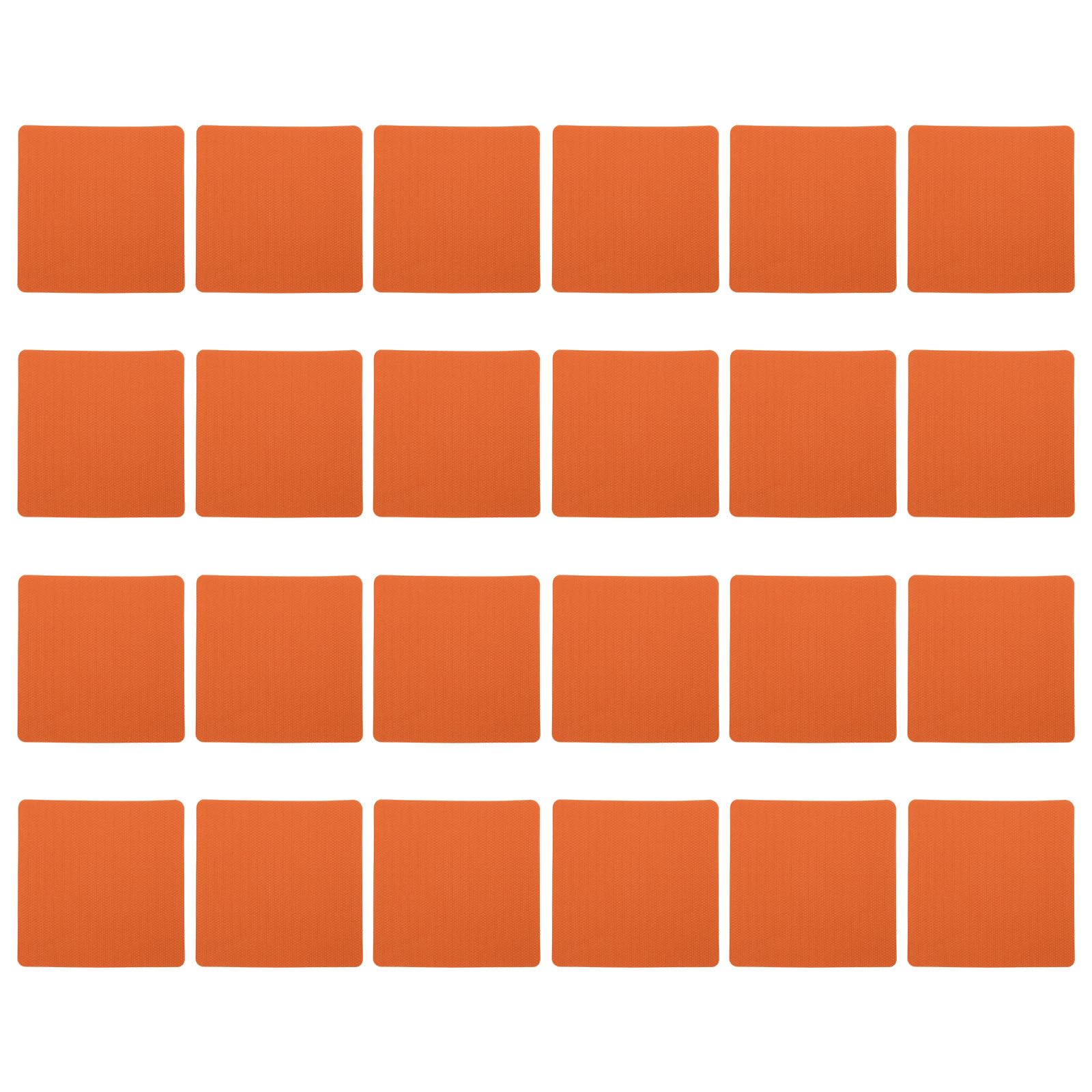 PATIKIL 3.9 x 3.9 Square Carpet Spot, 24Pcs Floor Spot Marker Waterproof Nylon Line Up Sign Decoration for Classroom, Orange