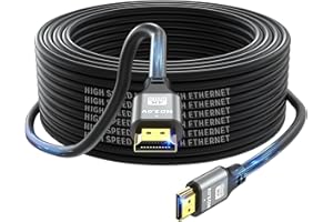 jojobnj HDMI Cable 50ft, 4K@60Hz, 18Gbps High Speed HDMI 2.0 Cord, Ultra HD,Ethernet Audio Return,Video 4K,1080p,3D,Arc, HDR 