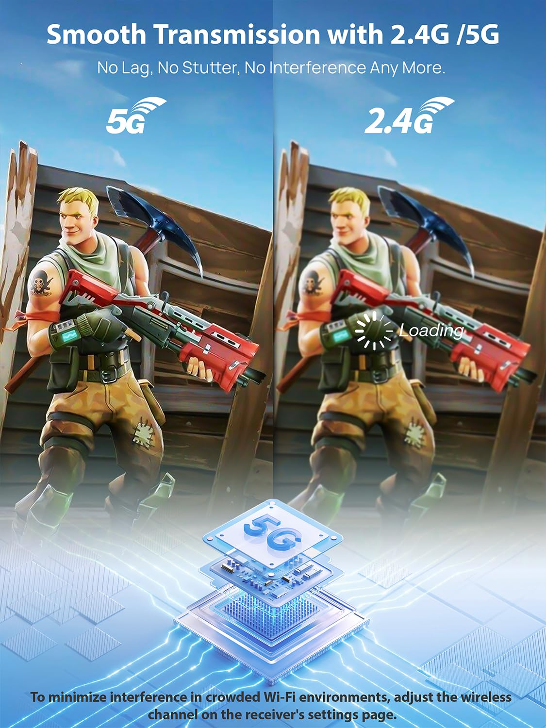 TIMBOOTECH Wireless HDMI Display Adapter 5G, 4K@30Hz Miracast Dongle Screen Mirroring Video & Audio Receiver for Laptop, PC, i-Phone, i-Pad, Tablet, Mac, Android, Windows to TV/Projector/Monitor Blue