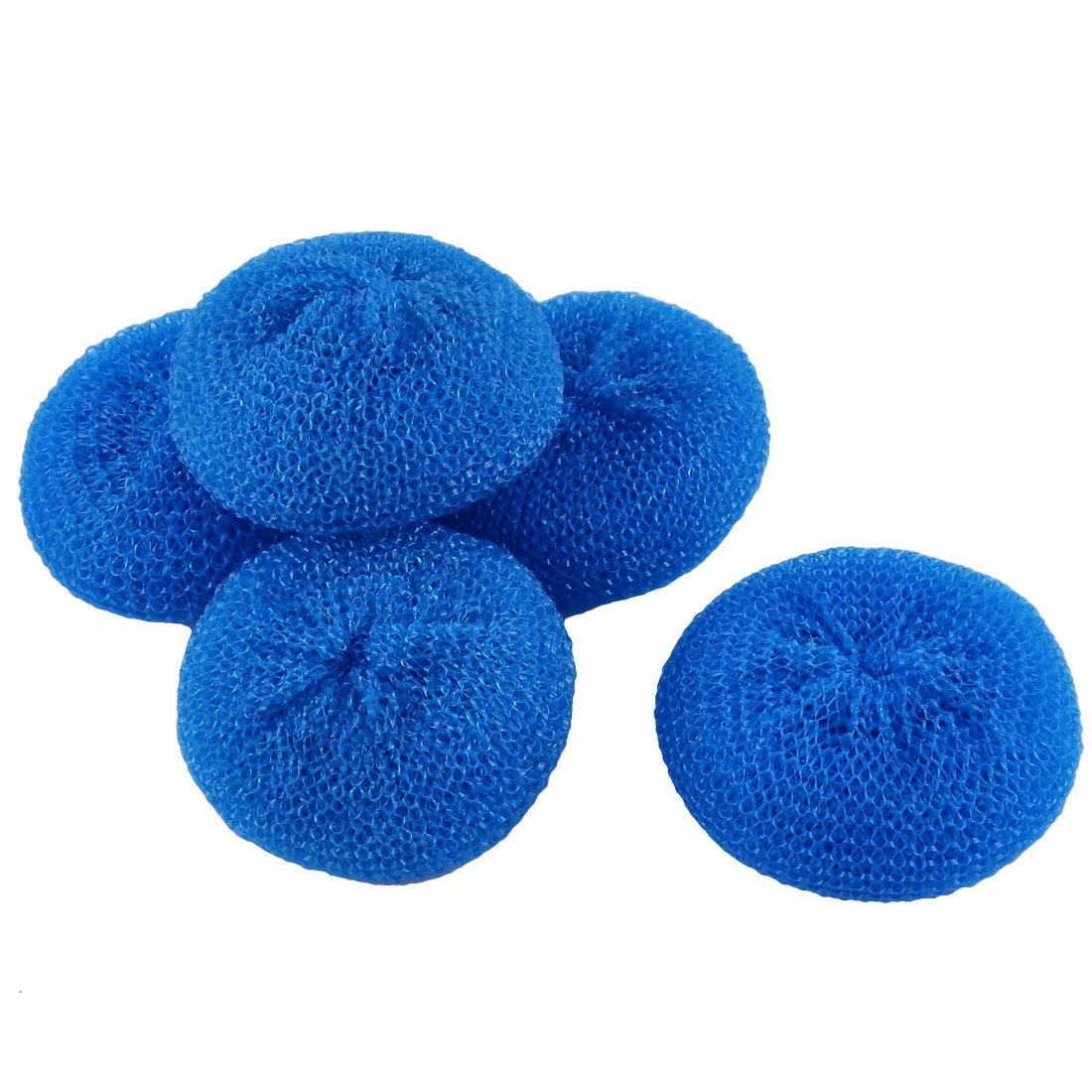sourcingmap Plastic Kitchen Dish Pot Pan Mesh Scouring Washing Cleaning Scrubber Pad 5pcs Blue