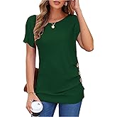 MOLERANI Women's Casual Short Sleeve Round Neck Loose Tunic T Shirt Blouse Tops