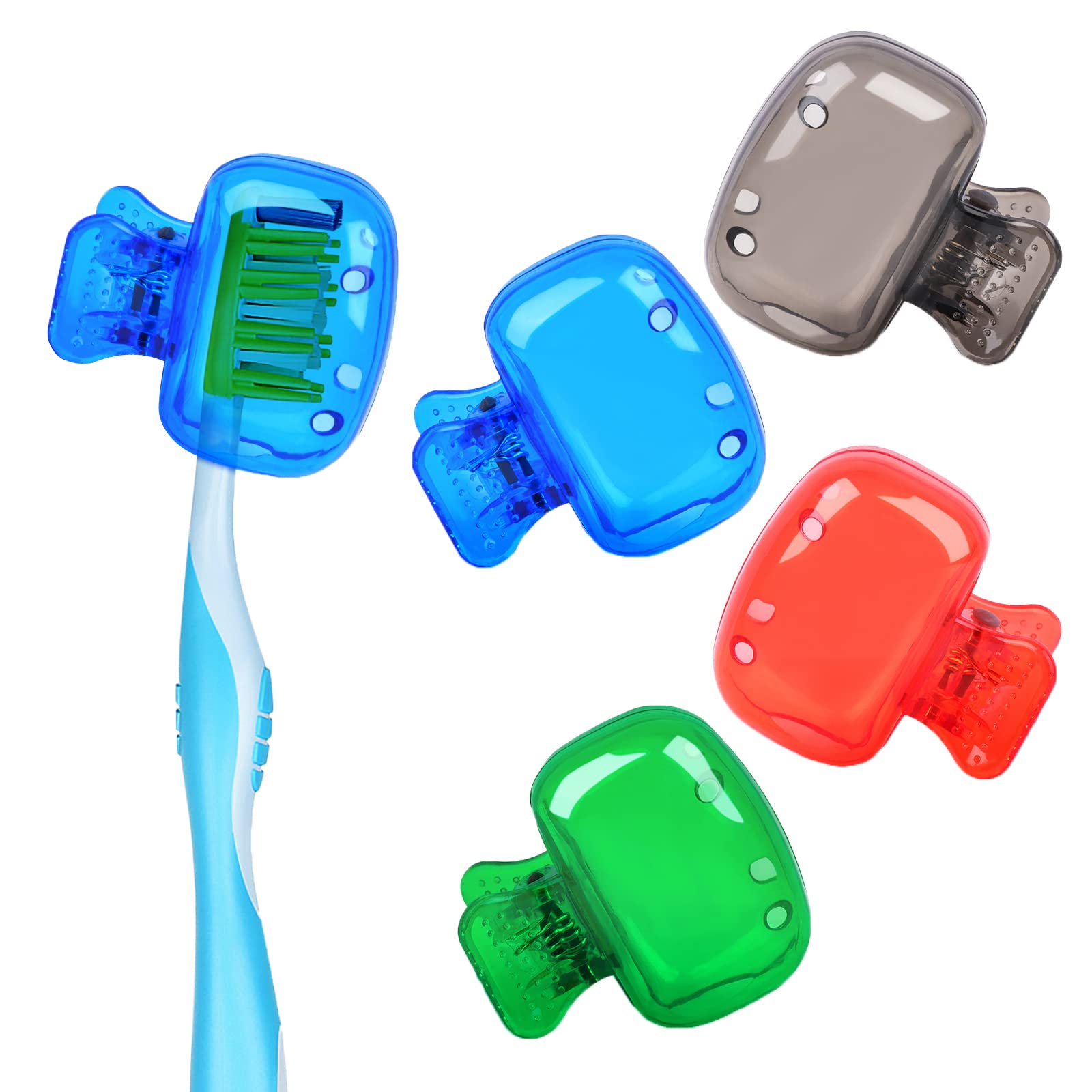 Fowecelt Toothbrush Covers - 4Pcs Travel Electric Toothbrush Head Caps for Family & Camping