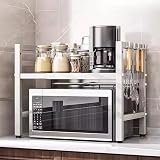 Multibao Expandable Microwave Oven Rack 2 Tier Adjustable 40-64cm White view 3