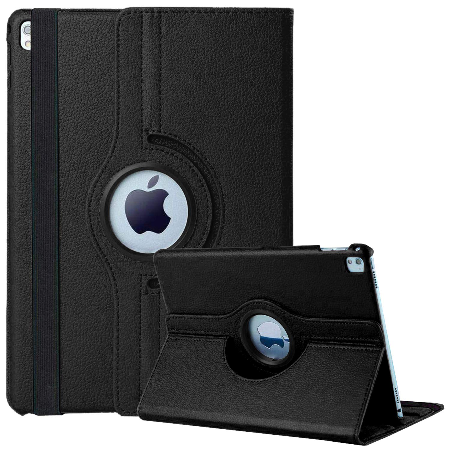 AWH iPad 10.2 inch Case for iPad 7/8/9 Gen, 360 Rotate Smart Protective Stand Cover, Auto Sleep/Wake, Black, Faux Leather, Flip Cover Case, Protecting, Carrying