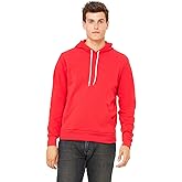 Bella Canvas Unisex Poly-Cotton Fleece Pullover Hoodie, Medium, RED