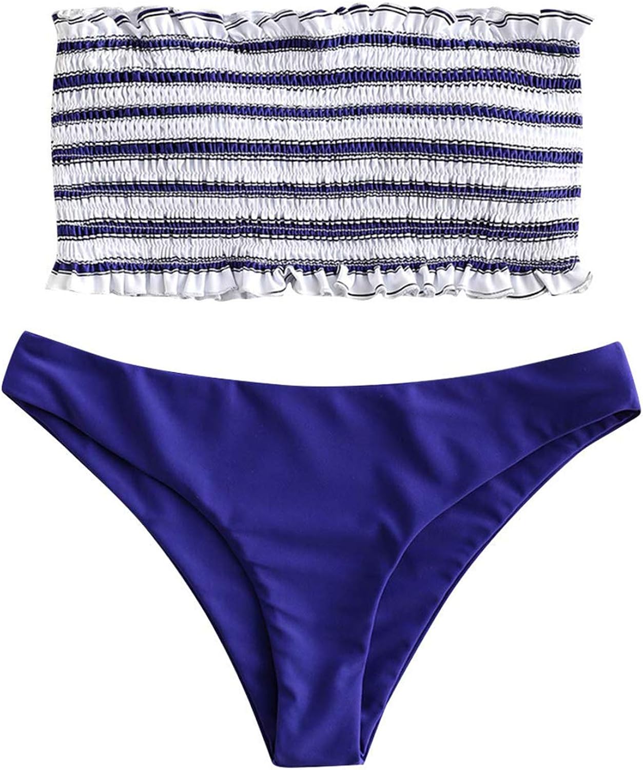 striped strapless bikini