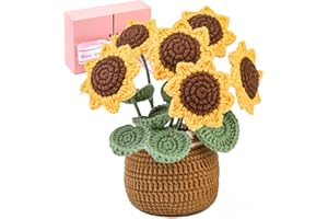 MNUIZU Crochet Kit for Beginners,Crochet Kits for Adults,Crochet Materials Pack, Includes Yarns, Hook, Accessories,Crocheting Knitting Kit with Step-by-Step Video Tutorials (Sunflower)