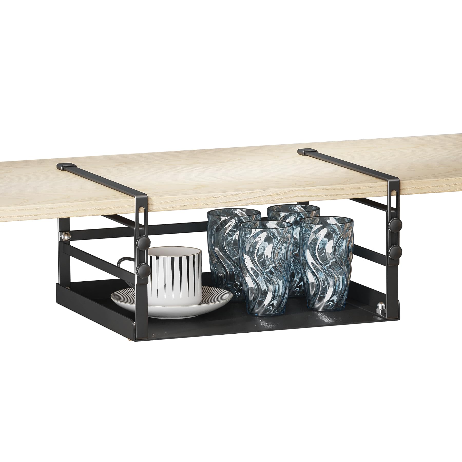 Photo 1 of *INCOMPLETE** HENGI Adjustable Under Shelf Storage, Heavy Duty Metal Basket Organizer for Kitchen Cupboard Cabinet Pantry Laundry Desk Bookshelf, Black