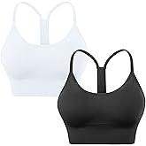 Evercute Racerback Sports Bras Padded Y Racer Back Cropped Bras for Yoga Workout Fitness Low Impact
