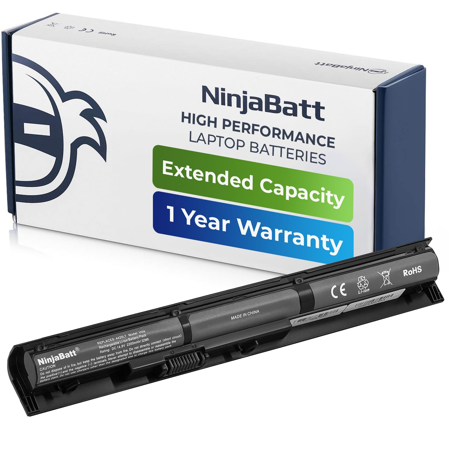 NinjaBatt Battery for HP V104 756743-001 VI04 ProBook 450 G2 455 440 756478-421 756745-001 756478-851 756478-422 756479-421 Envy 14 15 Series - High Performance [4 Cells/2200mAh]