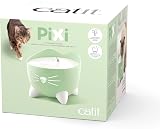 Catit PIXI Drinking Water Fountain for Cats Green Triple Action Filter LED view 2