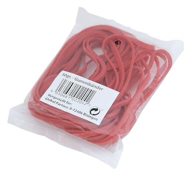 Gummibänder 50gr. rot Gummiringe Gummiband Haushaltsgummis breite und starke Ausführung