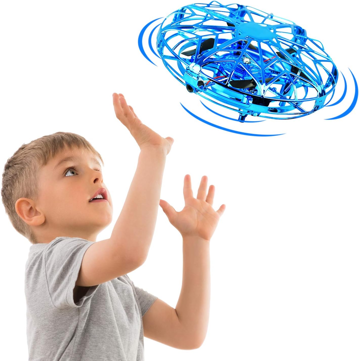 EUTOYZ Presents Gifts for 3-10 Year Old Boys Girls, Flying Toys for Kids Flying Ball Drones for Children Outdoor Play Toys for Boys Girls Toys Age 3-10 Christmas Xmas Stocking Stuffers Fillers Blue