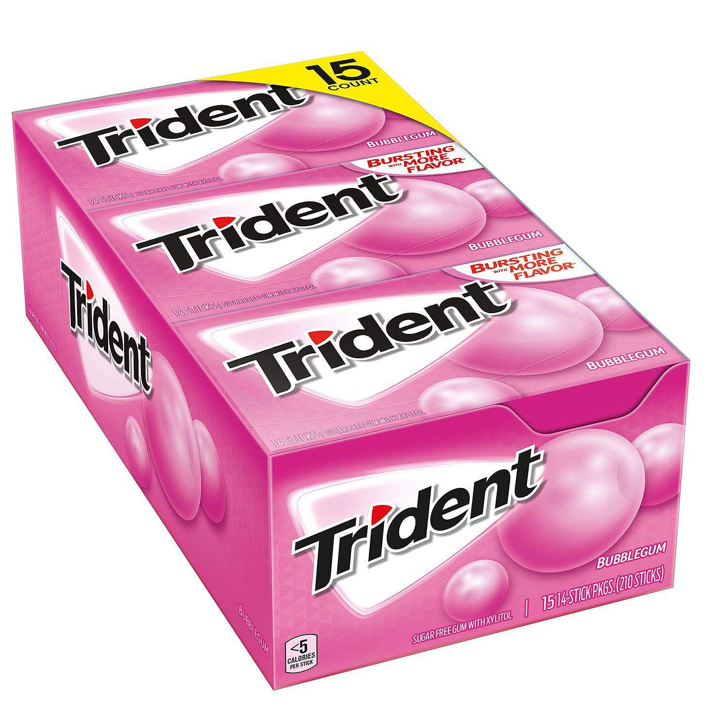Trident bubble gum 14 stick (15) count (Original Version) Original