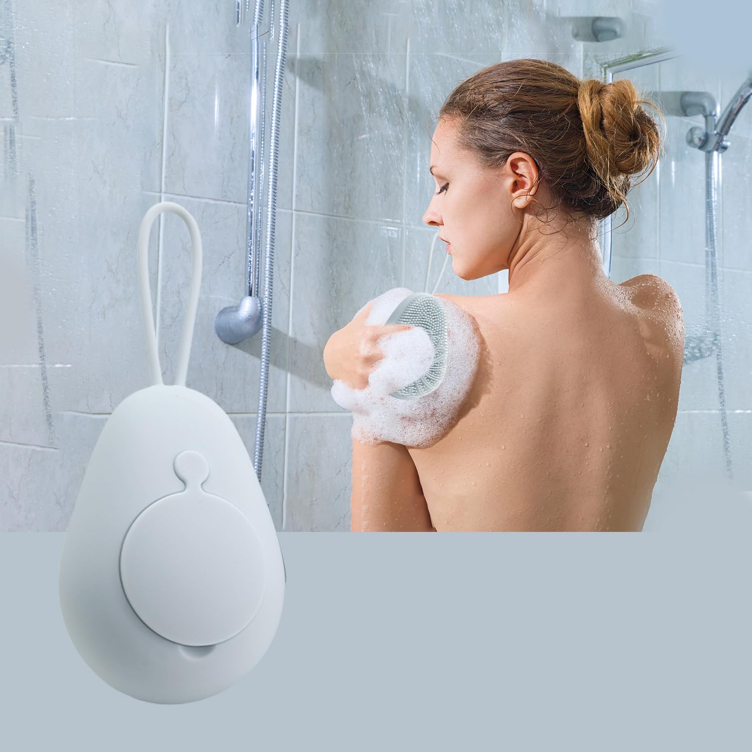 Photo 1 of Silicone Body Scrubber,Exfoliating Body Scrubber Soft Silicone Loofah Body Scrubber Fit for Sensitive and All Kinds of Skin Clean and Sanitary