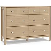 Storkcraft Horizon 6 Drawer Dresser (Driftwood) – GREENGUARD Gold Certified Dresser for Nursery & Kids’ Room, Modern Storage with Interlocking Drawer System