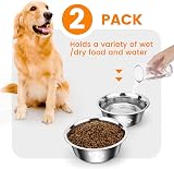 PETTOM 2 Pack Stainless Steel Dog Bowls 2020ml Non-Slip Bottom 70oz view 7