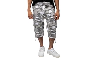 X RAY Men's Belted Cargo Long Shorts 18" Inseam Below Knee Length Multi Pocket 3/4 Capri Pants (Big and Tall Shorts for Men)