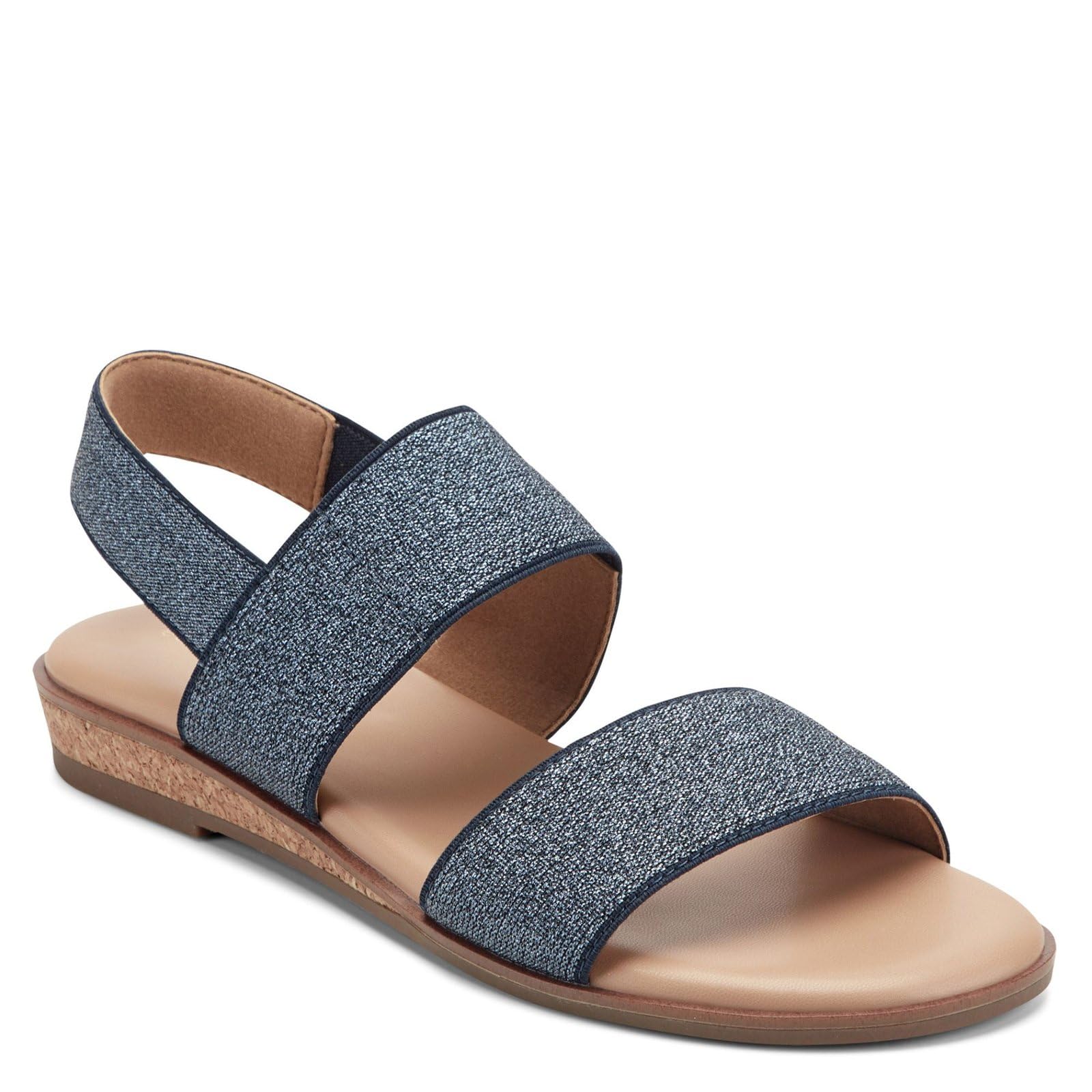 Easy Spirit Lana Women’s Sandal, 5.5 B(M) US, Navy-Shimmer