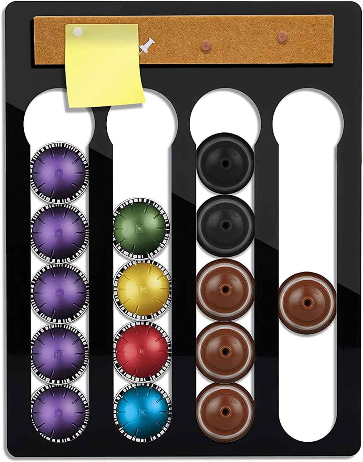 Coffee Pod Holder Wall Mount with Message Board for Vertuo Capsules,Vertuoline Capsule Dolce Gusto Pod. (Capacity:20): Kitchen & Dining