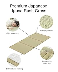FULI Japanese Tatami Mattress, Tatami Rug, Igusa
