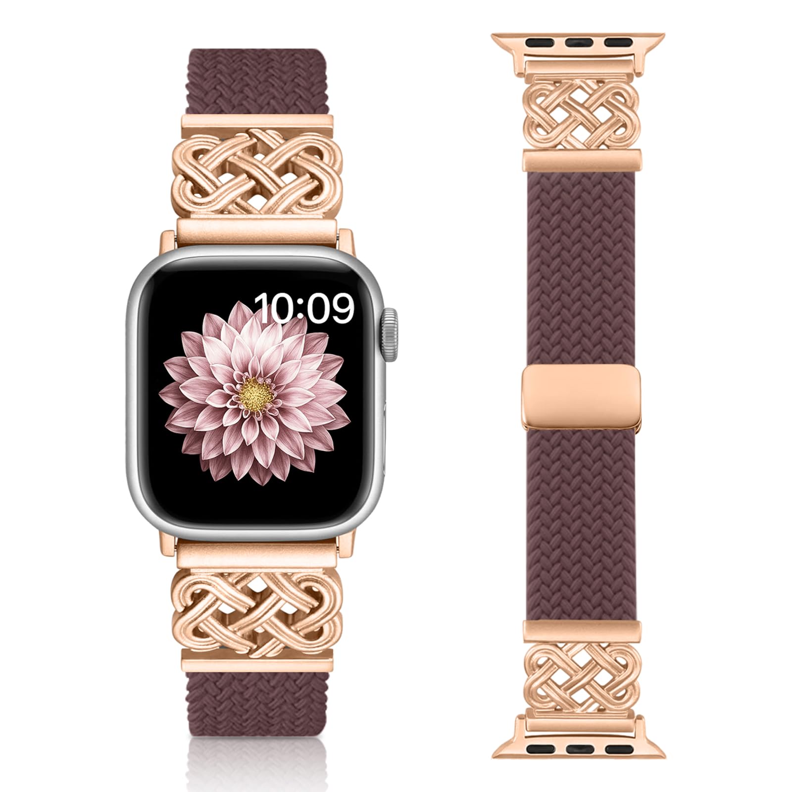 Photo 1 of Chinber Braided Band Compatible with Apple Watch Bands 40mm 38mm 41mm 42mm 44mm 45mm 46mm 49mm, Magnetic Clasp Fabric Nylon Interlock Buckle Straps for iWatch Ultra Series 10/9/8/7/6/5/4/3/2/1/SE
