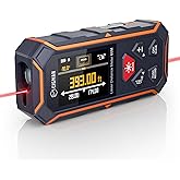 Dual Laser Measuring Tool, CIGMAN 393Ft Bilateral Laser Measurement Tool Color Backlit LCD Display, Rechargeable Laser Measur