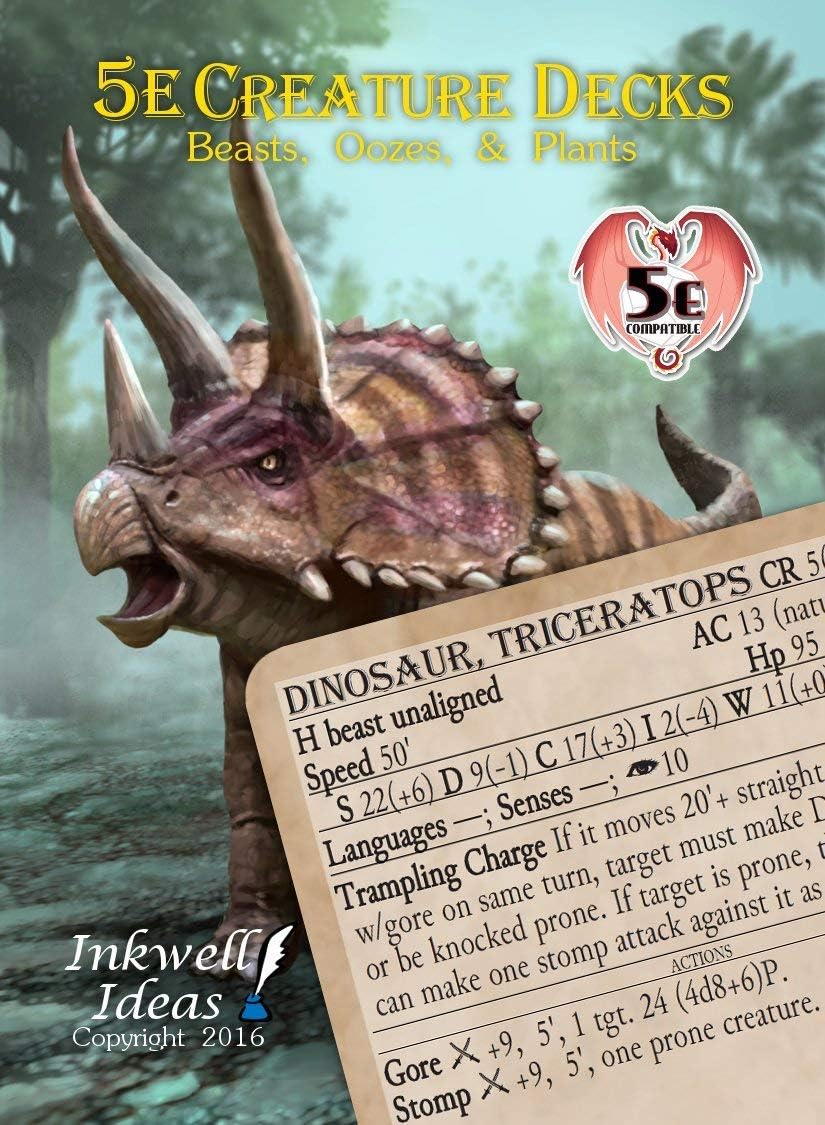 Inkwell Ideas 5e Creature Decks: Beasts, Oozes and Plants