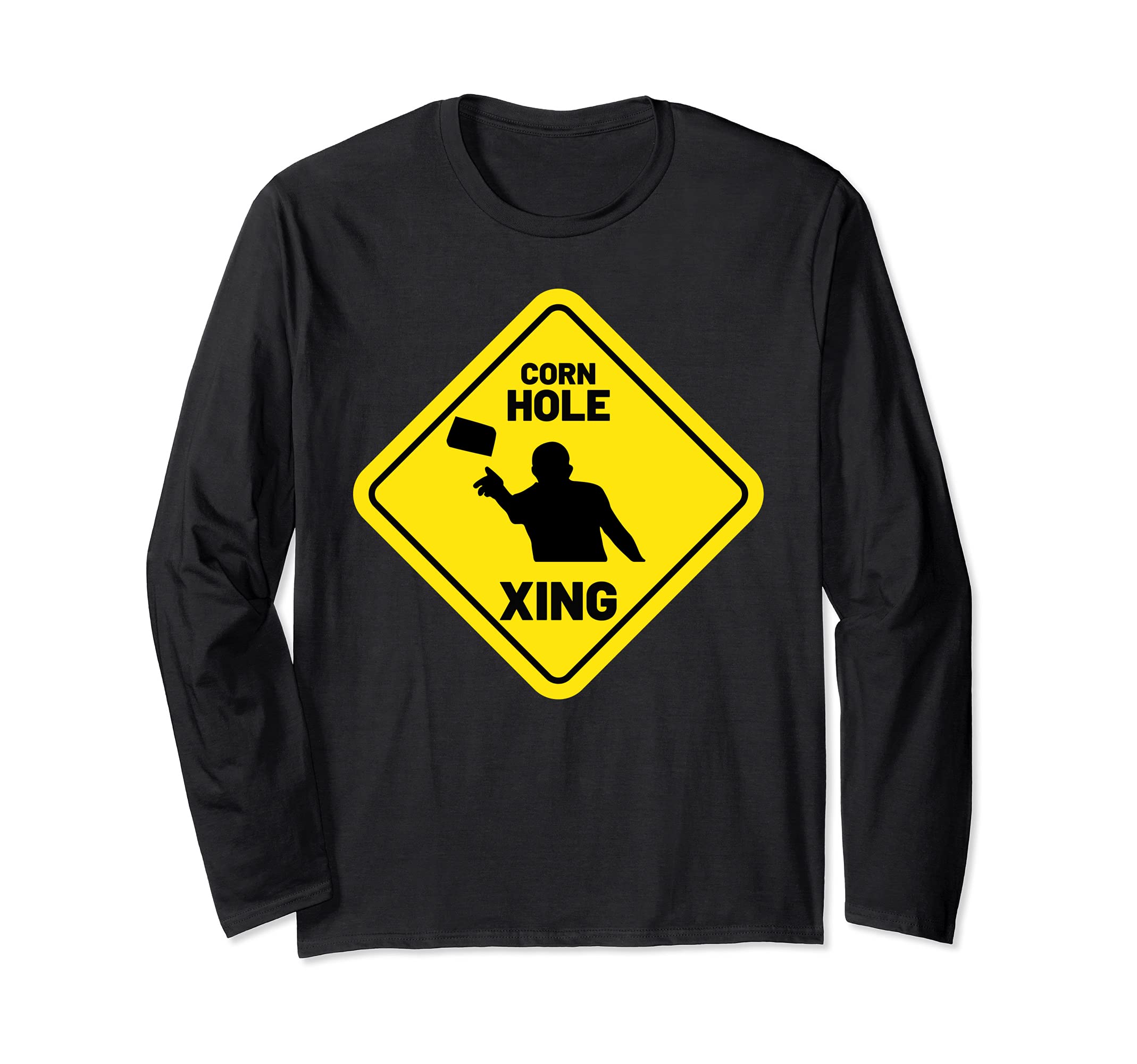 Cornhole Xing Or Crossing Retro Team Tournament Long Sleeve T-Shirt