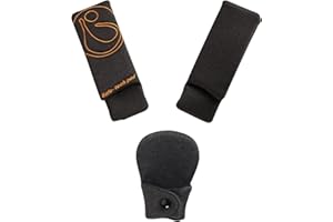 Innokids Car Seat Strap Cover Set for Baby Kids Seat Belt Covers with Crotch Pad Back Anti-Slip Design for Car Seats Pushchair Stroller (Large (7.5”L),Black Grey)