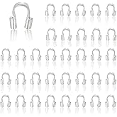 PH PandaHall 200pcs Wire Guardian and Protectors Silver Color Brass 0.5mm Hole Thread Protector U Shape Loop Guardian for Necklaces Bracelets Beading Jewelry Craft