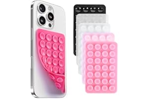 Oslynia 6 Pcs Silicone Suction Cup Phone Holder, Double-Sided Sticky Phone Suction Grip Accessories, Waterproof Hands-Free Su