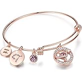 Leafael Superstar Zodiac Expandable Bangle Bracelet Made with Premium Crystals Horoscope Constellation October November Birthstone Topaz Brown Jewelry, Rose Gold Plated, 7"