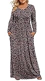 LONGYUAN Womens Long Sleeve Casual Dresses Plus
