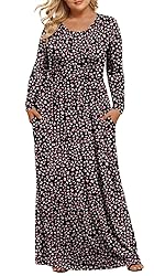 LONGYUAN Womens Long Sleeve Casual Dresses Plus