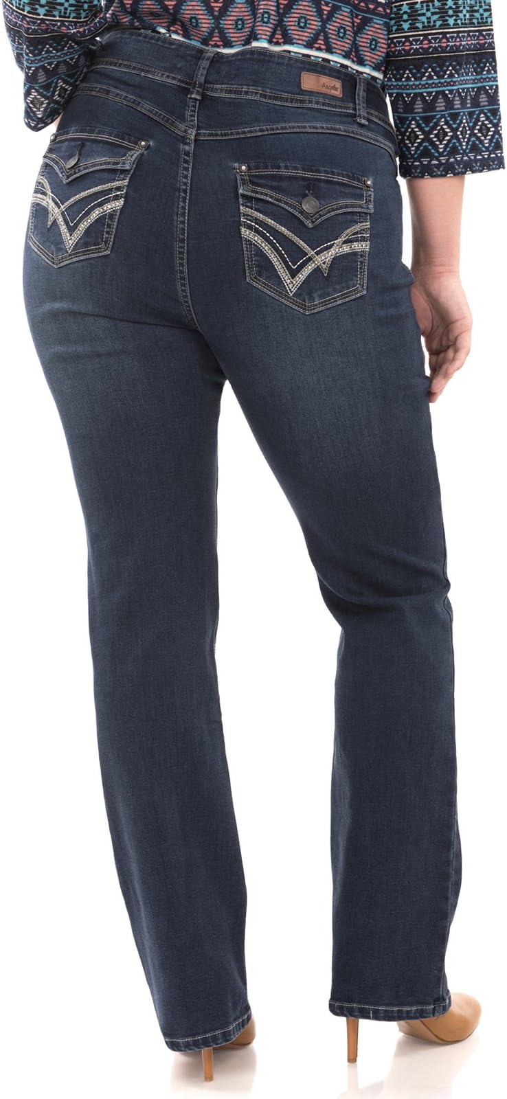 Angels Women's Plus Size Curvy Embellished Bootcut Jean