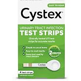 Cystex UTI Test Strips for Women &amp; Men, Kit for At-Home Detection, 4 Count | Tests for Leukocytes &amp; Nitrites, Fast &amp; Easy Results in Minutes