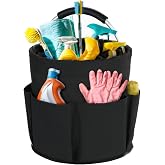Cleaning Caddy with Handle, Cleaning Supplies Organizer Collapsible Bucket | 17L Foldable Storage Basket, Portable Shower Caddy Tote with 6 Pockets for Laundry Room, Bathroom &amp; Home