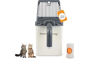 Neater Pet Brands Neater Scooper XL Cat Litter Scoop, 15 Refill Bags – Extra-Large Capacity Mess-Free Cat Litter Scooper with Bag for Large & Multiple Cats, Spill-Proof Litter Box Scooper with Holder